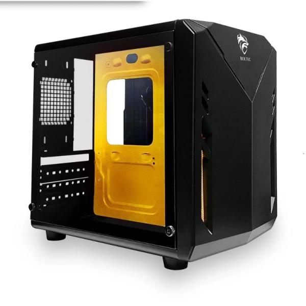 CASE BOETEC (LUPPO) MINI VIDRIO TEMPERADO/3XABANICO/RGB/NEGRO