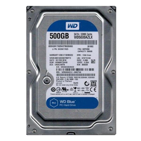 DD PC WD BLUE 500GB 7200RPM SATAII 16MB 3.5"WD5000AZLX