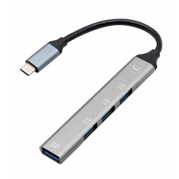 HUB EXTERNO UNNO (HB1013SV) 4 PUERTOS USB -C A USB-A (DESC)