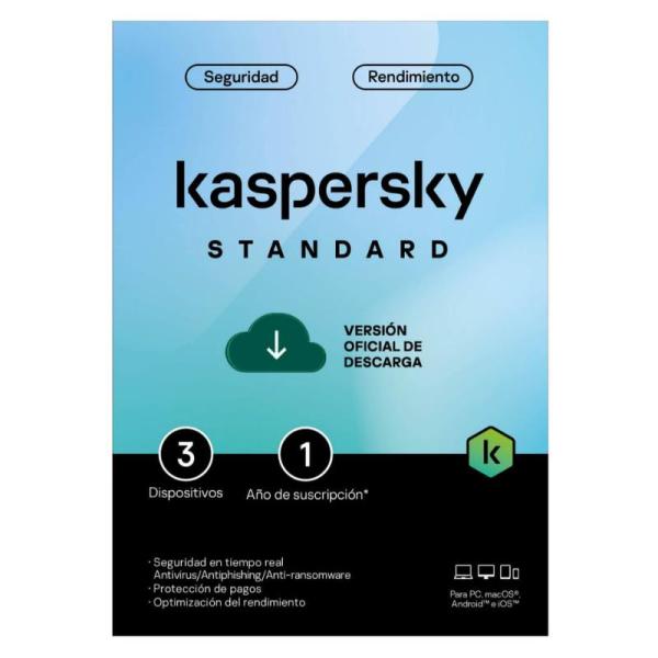 KASPERSKY STANDARD 3 DISPOSITIVOS 1 A&Ntilde;O (DESCARGA)
