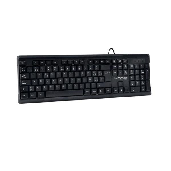 TECLADO UNNO KLASS (KB6701BK) USB ESPA&Ntilde;OL NEGRO