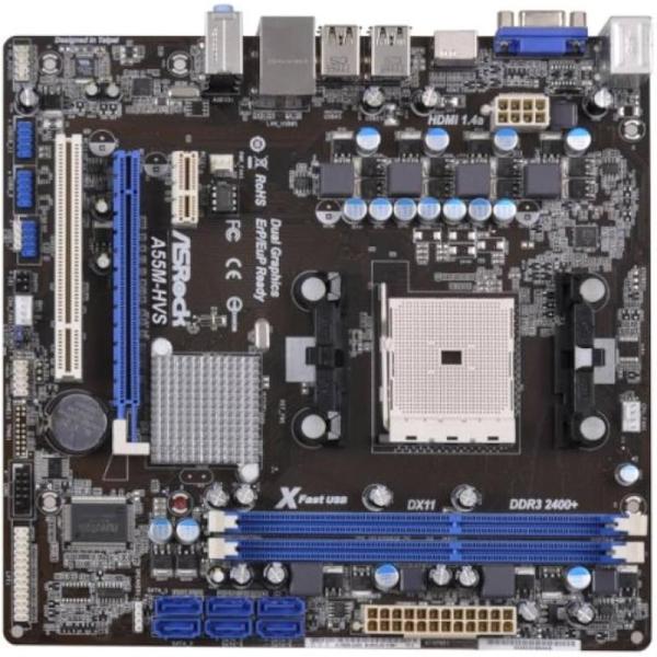 ATX ASROCK A55M-VS(FM1)MAX 16GB DDR3/SATA2/SON 5.1/VID/RED