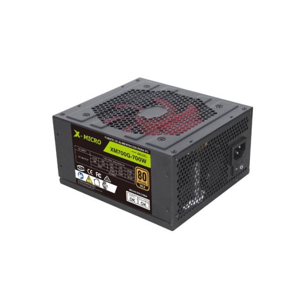 FUENTE PODER X-MICRO (XM700G) MODULAR 700 WATTS 90+ GOLD 100-240V