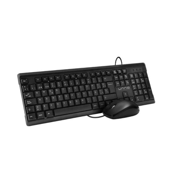 KIT UNNO KLASS (KB6721BK) USB TECLADO ESPA&Ntilde;OL/MOUSE 1000DPI NEGRO