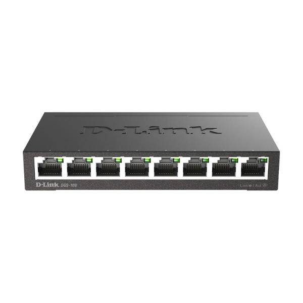SWITCH D-LINK (DGS-108) 8 PORT 10/100/1000 POE 16 GBPS POE